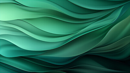 abstract wave in light and dark green colors, in the style of subtle gradients