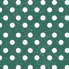 Green and red polka dot circle with bubbles pattern for Christmas festival 