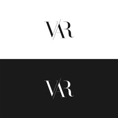 VAR logo. V A R design. White VAR letter. VAR, V A R letter logo design. Initial letter VAR linked circle uppercase monogram logo. V A R letter logo vector design.  - obrazy, fototapety, plakaty