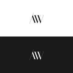AW logo. A W design. White AW letter. AW, A W letter logo design. Initial letter AW linked circle uppercase monogram logo. A W letter logo vector design. 