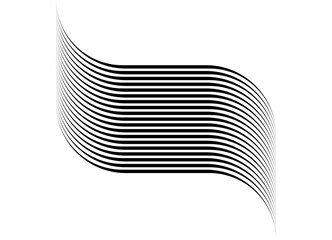 Vector striped pattern of black parallel lines on a white background. Design element, Modern vector background.