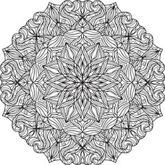Intricate Stress Free Zentangle Adult Mandala Coloring Page 