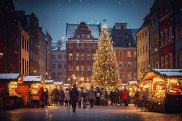 Holiday Elegance: Enchanted Memories, Snowy Landscapes, Gleaming Lights, Family Customs.