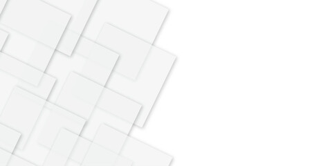 Abstract background with white gray color lines pattern texture .squares in bright light with soft shadows as pattern . space futuristic design concept. decorative web layout or poster banner design .