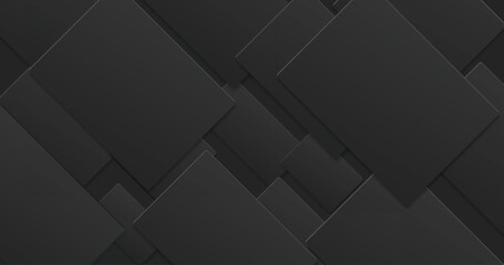 abstract rectangle wallpaper in black Background with a Geometric 3D Structure.