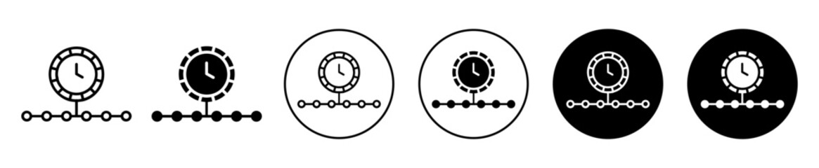 Timeline icon. business project timeline or deadline progress symbol set. past or future project timeline diagram vector line logo. 