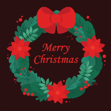 Christmas wreath Merry Christmas Christmas illustration vector illustrator