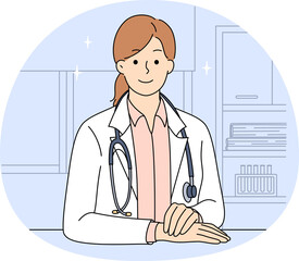 Female doctor in white uniform