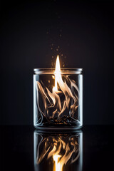 Fototapeta premium Lit candles for a cozy atmosphere. Created with generative AI.