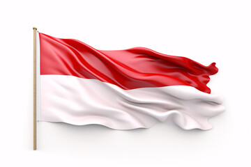 Fototapeta premium A 3D Indonesian banner isolated on a white surface featuring a Polish flag frame and an open text section.