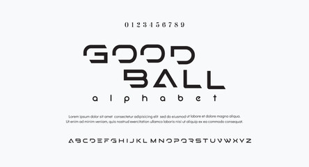 GOOD BALL Modern Bold Font. Regular Italic Number Typography urban style alphabet fonts for fashion, sport, technology, Crypto, digital, movie, logo design, vector illustration - obrazy, fototapety, plakaty
