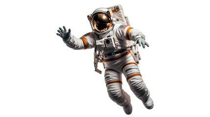 Astronaut in a spacesuit isolated on transparent background, image with background removed, created with Generative Ai technology.