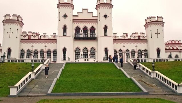 Kossovo, Belarus - 10.30.2023 - Footage of the Palace of the Puslovskys. History