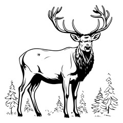 Elk Silhouette Vector