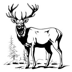 Elk Silhouette Vector