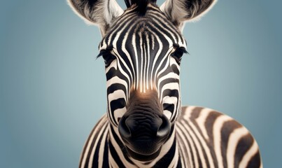 a zebra baby face close up, Generative AI