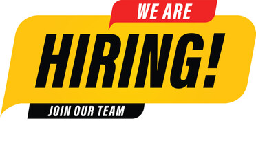 We are hiring. Join our team. Red yellow black and white color theme. Top Hiring Post Design.