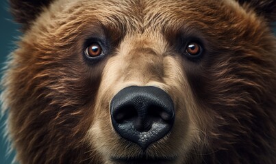 a bear face close up, Generative AI - obrazy, fototapety, plakaty