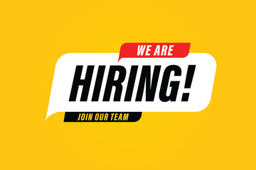 We are hiring. Join our team. Red yellow black and white color theme. Top Hiring Post Design.
