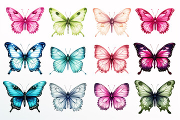 A colorful illustration of butterflies for postcard, invitation and design purposes.