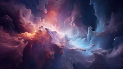 Obraz na płótnie Canvas Galactic Sky with Stars and Clouds