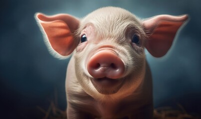 a baby pig face close up, Generative AI