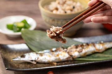 サンマ塩焼き秋の食卓