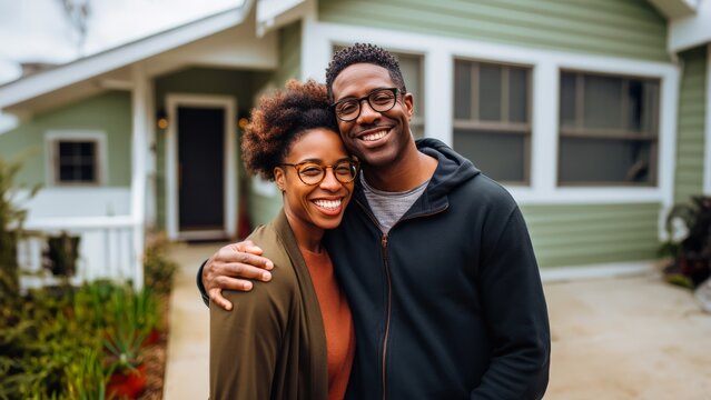 Couple In Front Of House