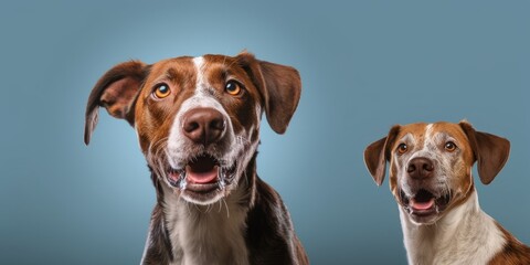 studio shot of a dog on an isolated background, Generative AI