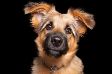 studio shot of a cute dog in front of an isolated background, Generative AI