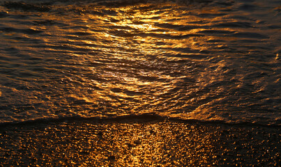 Photos of golden waves of the Black Sea - 676910396