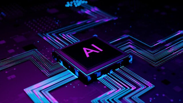 Futuristic AI Activation with Glowing Circuits.