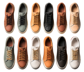 collection of mockups of various kinds of shoes with transparent backgrounds, generative ai