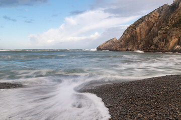 Moving waves. Beach of Silence. Cudillero, Asturias