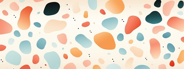 Fototapeta premium Terrazzo doodle scribble backdrop drawing pattern. Great as a simple background. Fun wallpaper for children. Geometrical shapes and lines, dots. Generative AI, AI