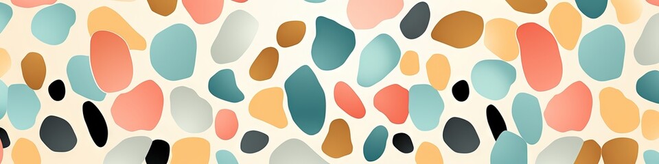 Fototapeta premium Terrazzo doodle scribble backdrop drawing pattern. Great as a simple background. Fun wallpaper for children. Geometrical shapes and lines, dots. Generative AI, AI
