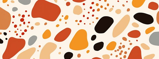 Fototapeta premium Terrazzo doodle scribble backdrop drawing pattern. Great as a simple background. Fun wallpaper for children. Geometrical shapes and lines, dots. Generative AI, AI