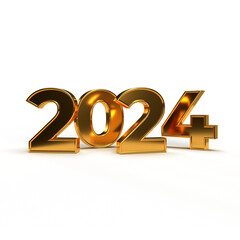 Happy new year 2024 golden 3d numbers with Happy New Year 2024 Golden 3d Numbers With Luxury Text transparent background