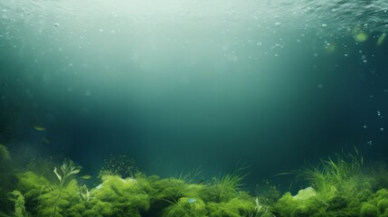 Fototapeta na wymiar Seaweed underwater green background.
