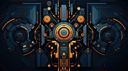 A futuristic abstract background with 3D graphic abstract geometric patterns influenced by motherboard circuits, designed in the style of cyberpunk futurism.