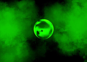 Obraz na płótnie Canvas green planet in the night