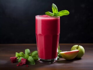 Beetroot, apple and celery juice, AI generator