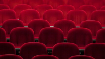 Red theatre seats inside the theatre