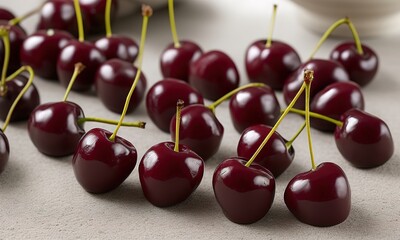 cherries on white background