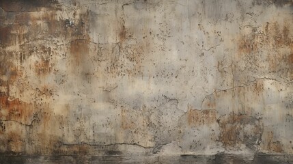 Weathered Concrete Wall with Rusty Metal Patterns
