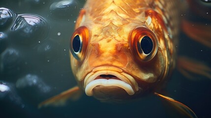 A close up of a fish in a body of water - obrazy, fototapety, plakaty