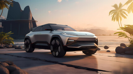 Modern and Clean Electric Future SUV Design with Urban Appeal