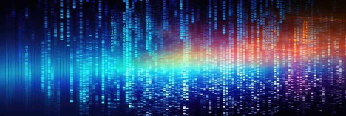 abstract colorful background with binary code and lines