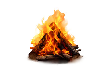 Burning campfire (PNG) isolated on transparent and white background - obrazy, fototapety, plakaty
