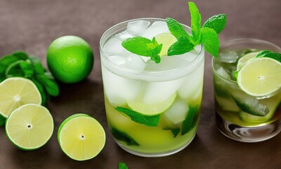 mojito cocktail with lime